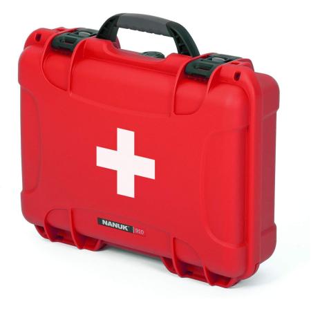 Nanuk Case 910 w/ First Aid Logo Red Interior 335x234x97mm