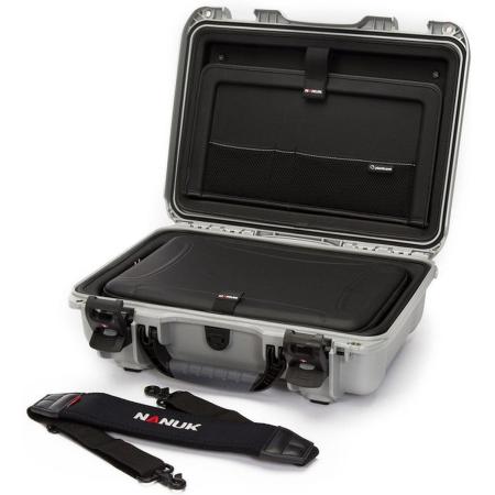 Nanuk Case w/ Laptop Kit w/ Strap (TSA Latches) Silver Interior 424x287x137mm