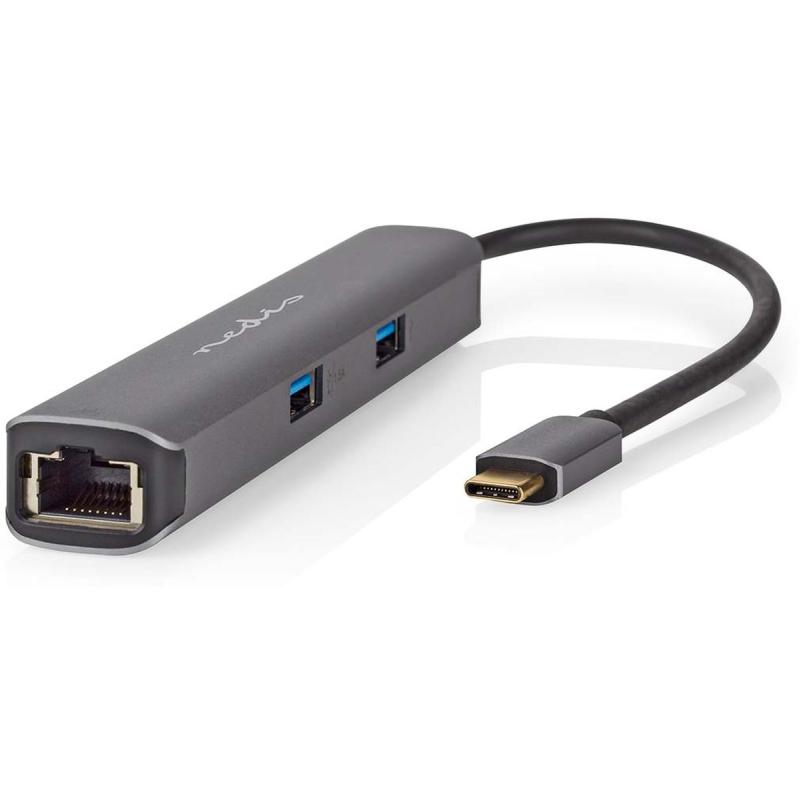 Nedis USB Hub USB-C HDMI/RJ45/2X USB-A /2X USB-C 5 GBPS 0.20 M Gold Plated PVC