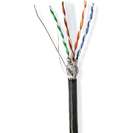 Nedis Network Cable CAT6 Solid S/FTP CCA 100 M Outdoor Pe BK