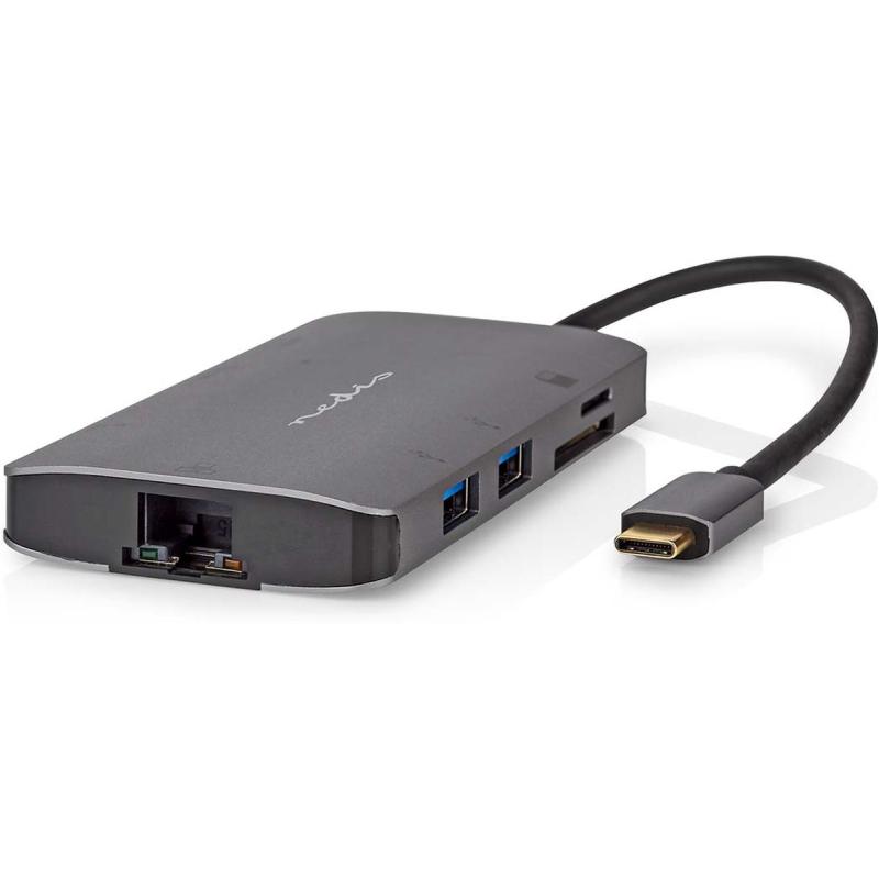Nedis USB Hub USB-C M HDMI/Micro SD/RJ45 F/SD/USB-C F/3X USB-A F 5 GBPS 0.20 M