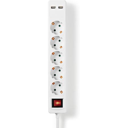 Nedis Power Strip 5-Way 1.50 M 3680 W 16A Grounded 230 V AC 50/60 Hz