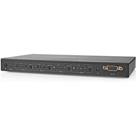 Nedis HDMI Matrix-Switch 4 X 4-Ports DC Power/1X RS232/4K@60Hz Remote BK