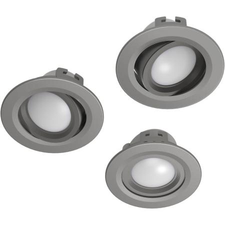 Hama WiFi-LED-Inbouwspot 5W Via Spraak/App Te Bed Verstelbaar 3 Stuks.nikkel