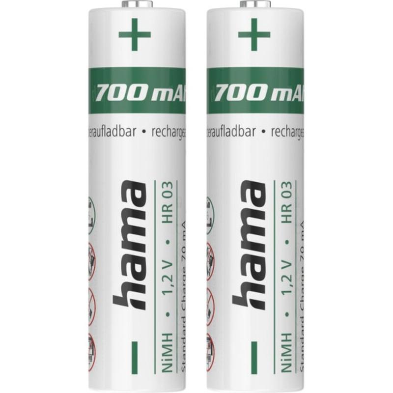 Hama NiMH-Accu&amp;#039;s AAA Micro 700 mAh 1.2V 2 PCs