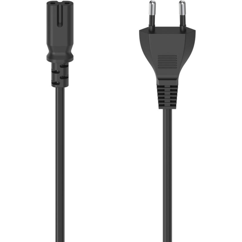 Hama Power Cord w/ Euro Plug 2-PINS Plug Double Groef 5 M Black