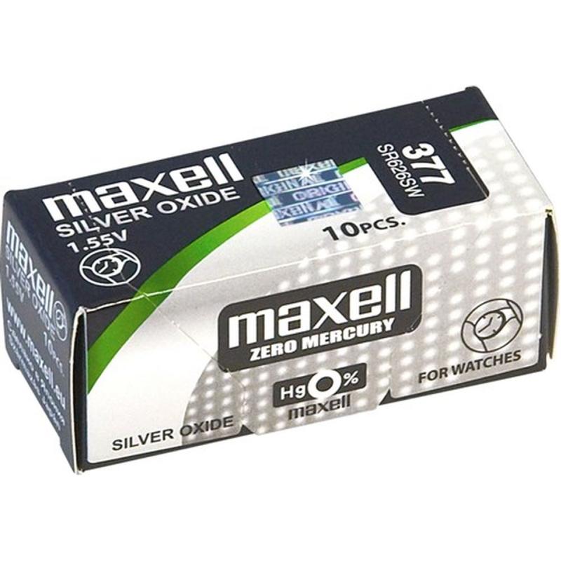 Maxell Wristwatch Battery 379 - SR521SW - 1PC EU MF - Low Drai