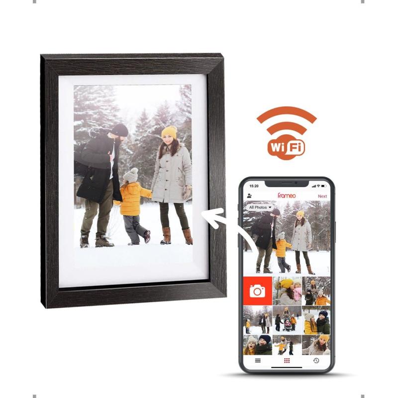 Pora&amp;Co Digital Photo Frame 10 inch Black Wood