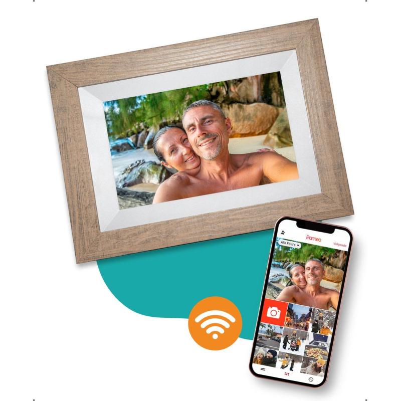 Pora&amp;Co Digital Photo Frame 8 inch Light Brown