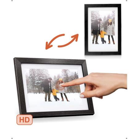 Pora&amp;Co Digital Photo Frame 8 inch Black Wood