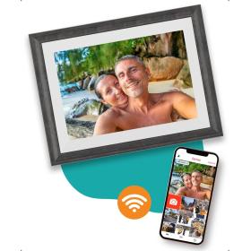 Pora&amp;Co Digital Photo Frame 10 inch White / Brown