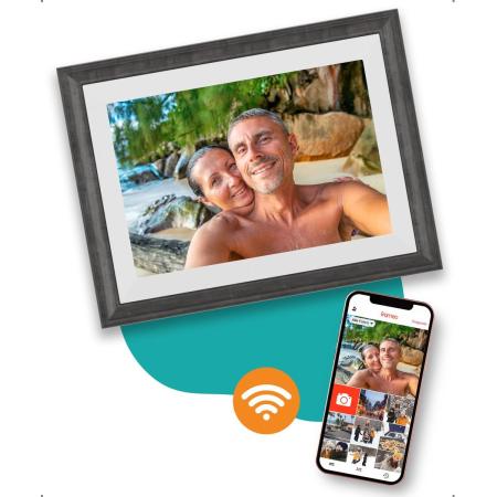 Pora&amp;Co Digital Photo Frame 10 inch White / Brown