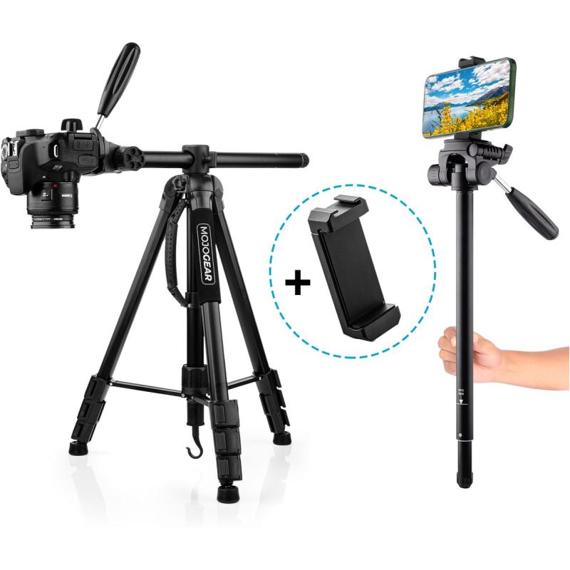 MOJOGEAR 167cm 3-In-1 Tripod w/ Phone Holder