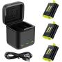 Telesin Triple Battery Charger Box +3X Battery GoPro 9/10/11/12