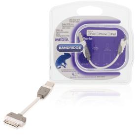 Bandridge Data And Charging Cable Apple Dock 30-PINS - USB A Male 0.10 M White