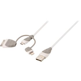 Bandridge 3-IN-1 Data And Charging Cable USB A Male - Micro-B Male 1.00 M White