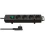 Brennenstuhl Power Strip 4-FOLD 2 M Black - 4 X PE Plug Type F