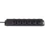 Brennenstuhl Power Strip 6-FOLD 2.00 M Black - Geaard Type F