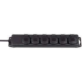 Brennenstuhl Power Strip 6-FOLD 2.00 M Black - Geaard Type F