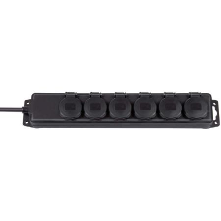 Brennenstuhl Power Strip 6-FOLD 2.00 M Black - Geaard Type F