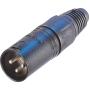 Neutrik 3-POLE Male Kabelconnector w/ Black Metalen Behuizing EN Gold Contacten