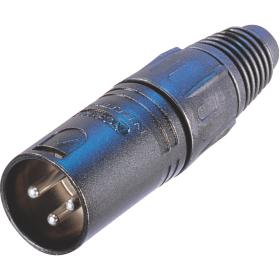 Neutrik 3-POLE Male Kabelconnector w/ Black Metalen Behuizing EN Gold Contacten