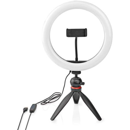 Nedis Ringlicht | 10 inch | 120 Led&amp;#039;s | 2700 - 6700 K | Tripod | Black