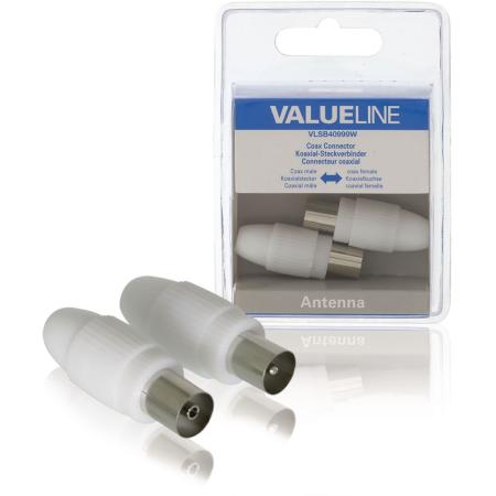 Valueline Coaxconnector Male + Female White