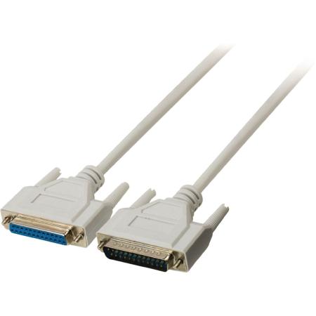 Valueline Serial Cable SUB-D 25-PINS Male - SUB-D 25-PINS Female 5.00 M Ivory