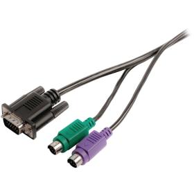 Valueline VGA Cable VGA Male+ 2X PS2 Male - VGA Male+ 2X PS/2 Male 2.00 M Black