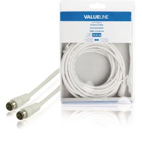 Valueline Antenna Cable F-Male Quick - F-Male Quick 10.0 M White