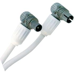 Hirschmann Coaxial Cable Coax Male (IEC) - Coax Female (IEC) Angled 5.00 M White