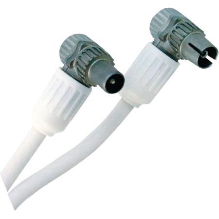 Hirschmann Coaxial Cable Coax Male (IEC) - Coax Female (IEC) Angled 5.00 M White