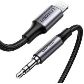 Ugreen Lightning to 3.5mm Aux Cable Aluminum Shell w/ Braided 1m Black 70509