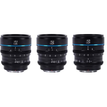 Sirui Nightwalker 24 35+55mm T1.2 S35 MF Cine Lens Bundle RF-Mount Black