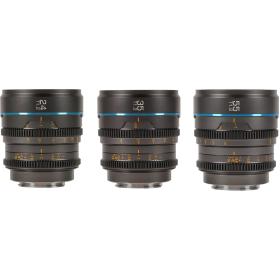 Sirui Nightwalker 24 35+55mm T1.2 S35 MF Cine Lens Bundle E-Mount Gun Grey