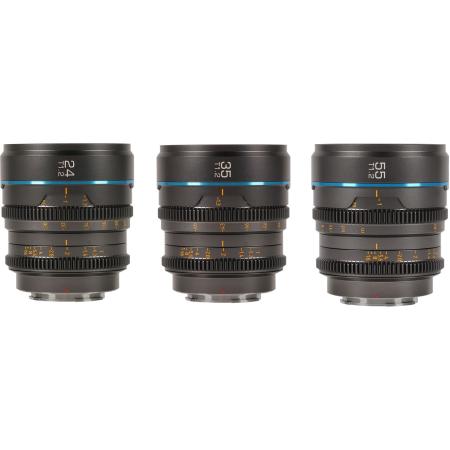 Sirui Nightwalker 24 35+55mm T1.2 S35 MF Cine Lens Bundle M4/3-Mount Gun Grey