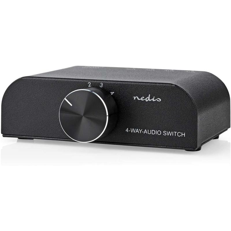 Nedis Analoge Audio-Switch 4-Port Input 1X 3.5mm Audio-Input / 3X 2X RCAF Output