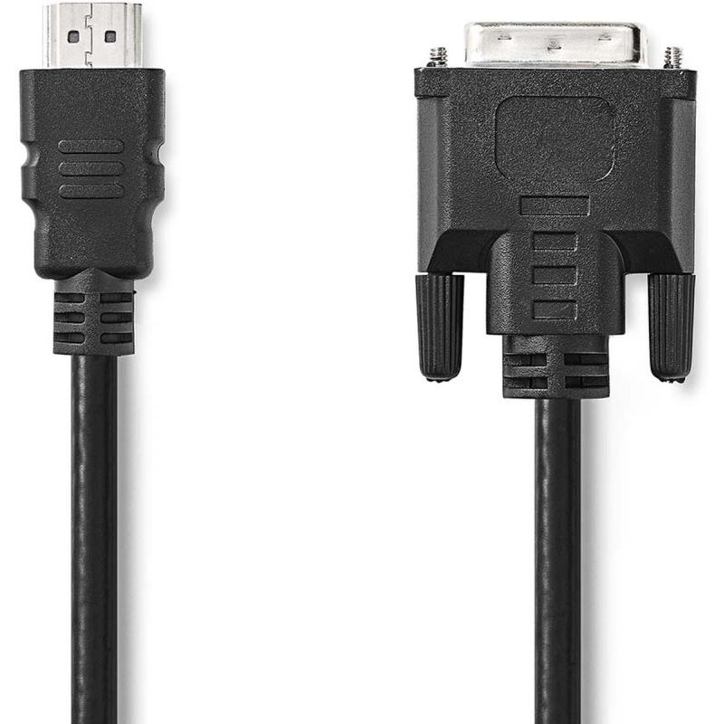 Nedis HDMI Cable HDMI Connector DVI-D 24+1-PINS Male 1080p Nickel Plated 2.00m