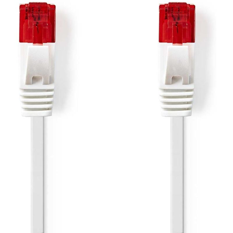 Nedis CAT6-CABLE RJ45 Male RJ45 Male U/UTP 0.50m Snagless Plat PVC White Label