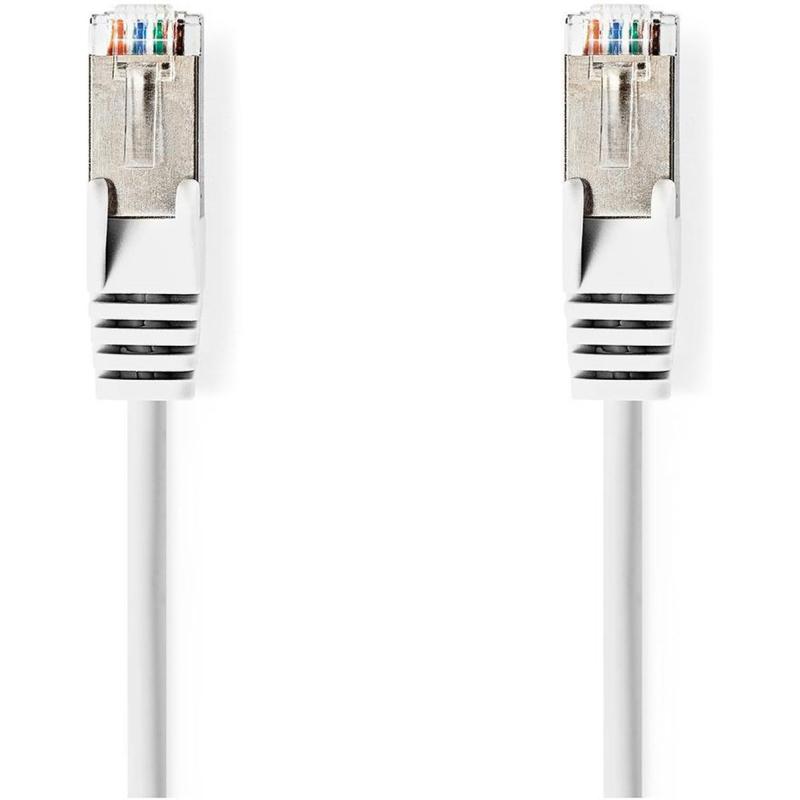 Nedis CAT6a-Cable SF/UTP RJ45 Male RJ45 Male 7.50m Round PVC White Label