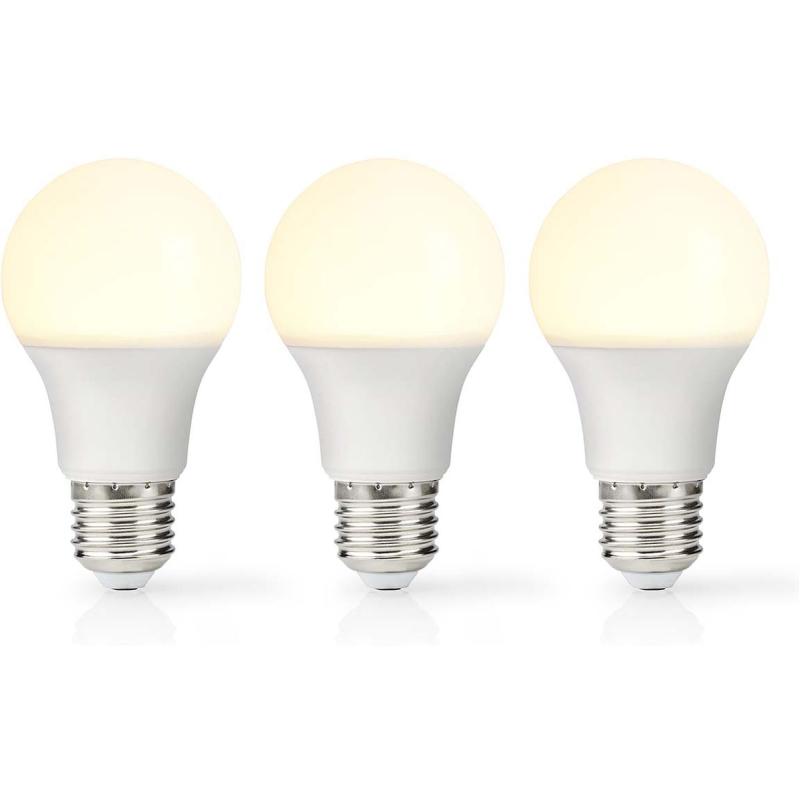 Nedis LED-Lamp E27 A60 8.5 W 806 LM 2700 K Warm White Retrostijl Frosted 3 PCs