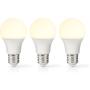 Nedis LED-Lamp E27 A60 8.5 W 806 LM 2700 K Warm White Retrostijl Frosted 3 PCs