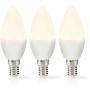 Nedis LED-Lamp E14 Kaars 2.8 W 250 LM 2700 K Warm White Frosted 3 PCs