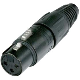 Neutrik 3-POLE Female Kabelconnector w/ Black Metalen Housing + Gold Contacten.