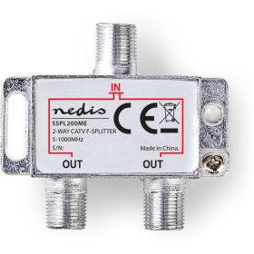 Nedis Catv-Splitter 5 1000MHz Intermediate Damping 4.2 DB Outputs 2 75 Ohm Zink