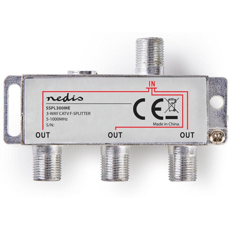 Nedis Catv-Splitter 5 1000MHz Intermediate Damping 6.8 dB Outputs 3 75 Ohm Zink