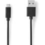 Nedis USB-Cable USB 2.0 USB-A M USB Micro-B M 10 W 480 Mbps Nickel 1.00m PVC