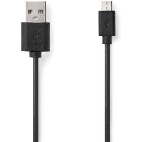 Nedis USB-Cable USB 2.0 USB-A M USB Micro-B M 7.5 W 480 Mbps Nickel 1.00m PVC