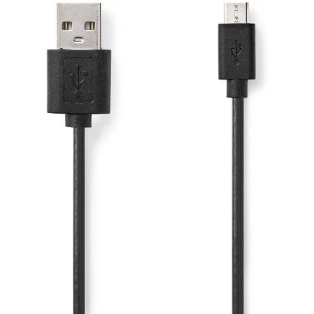 Nedis USB-Cable USB 2.0 USB-A M USB Micro-B M 7.5 W 480 Mbps Nickel 1.00m PVC